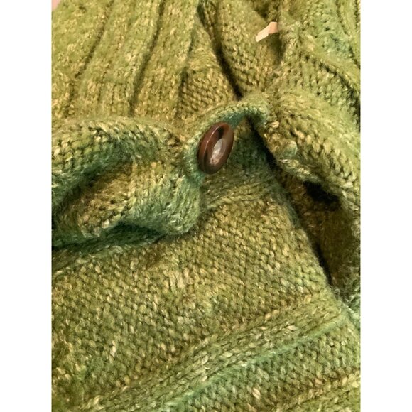 BCBG MAXAZRIA Green Rib/Cable Knit Long Sleeve Cardigan Sweater Size XS/S - Picture 10 of 10